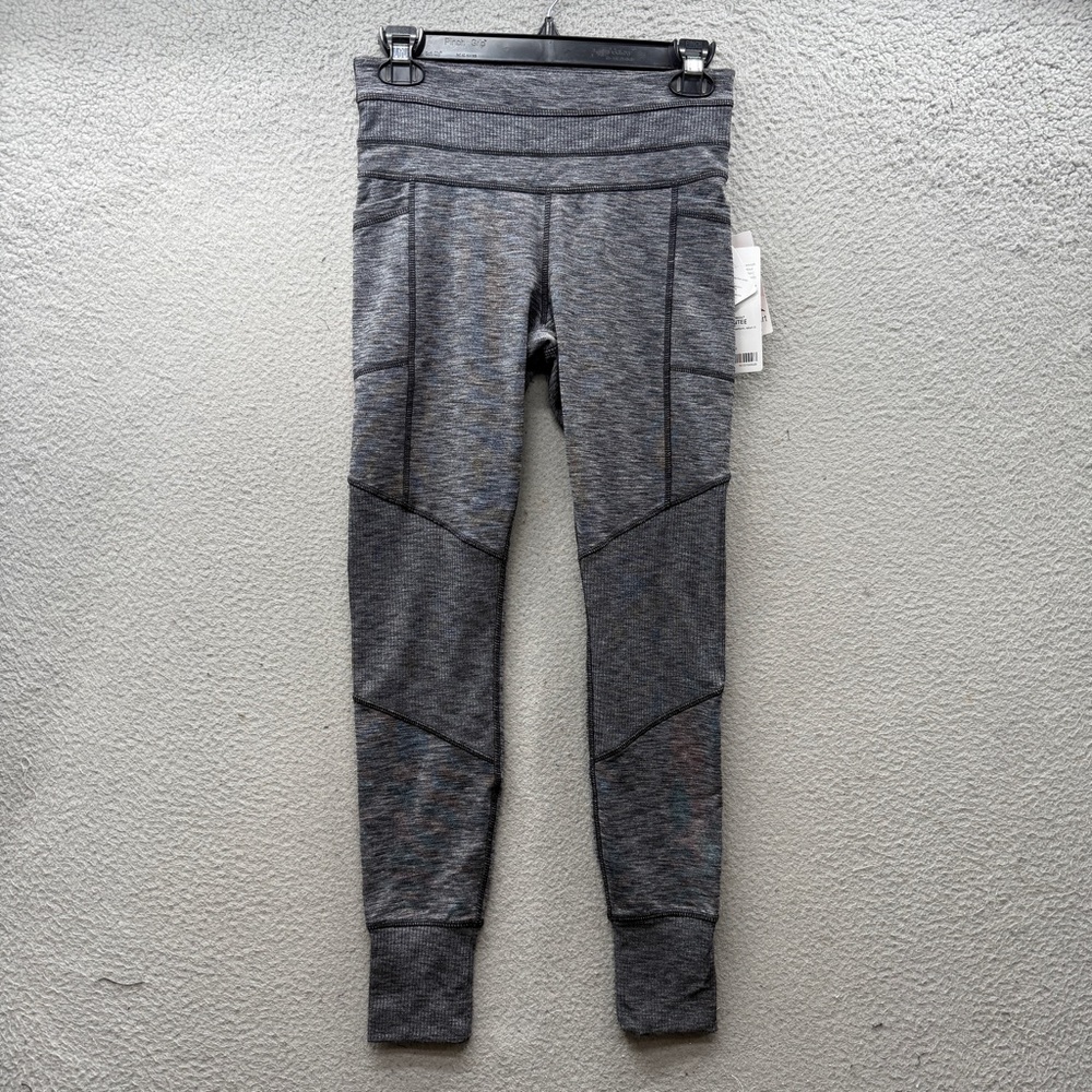 NWT Athleta Leggings Gray Excursion Tight High Rise Side Pockets Women’s Size S